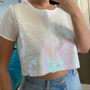Iridescent sequin urban outfitters top